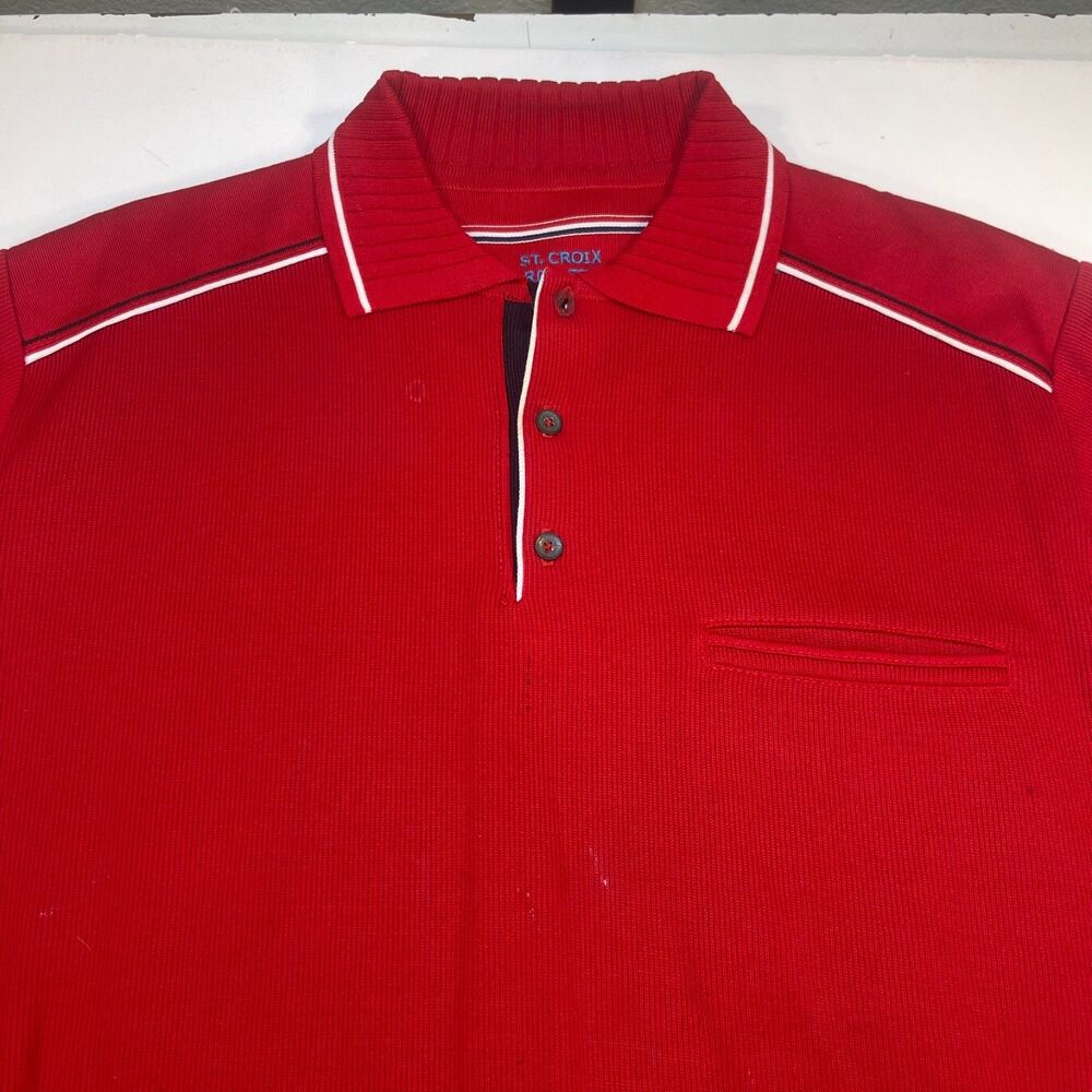 ST. CROIX Regatta Vintage Sailing SWEATER Sz Mens M Red